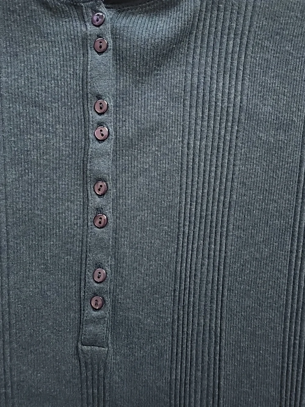 St. John's Bay Navy Ribbed Henley Shirt - Picture 3 of 4
